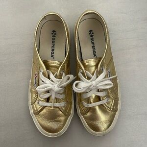 Gold Superga sneakers